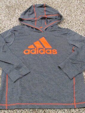 Adidas Pullover Hooded T Shirt Toddler Boys 5 Gray Logo Long Sleeve Hoodie Top
